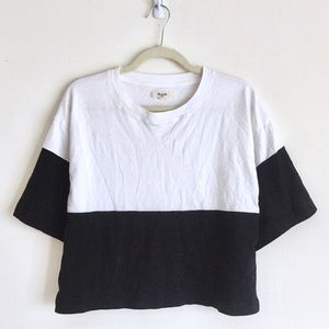 Madewell Black and White Crop Tee
